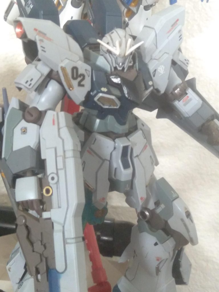 After painting, I looked up a photo of the mobile suit and saw the wrist sections were actually in a medium gray color. So I repainted them. I think it looks  alot more accurate now