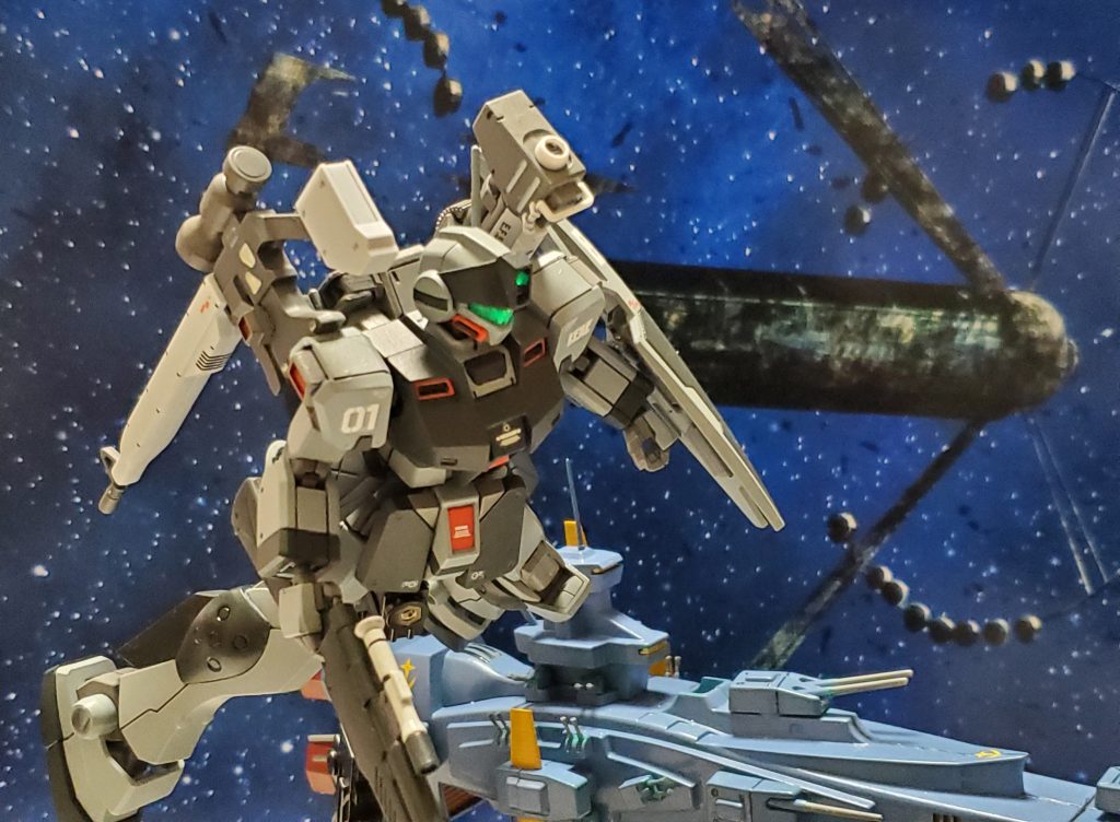 無事、宇宙艦隊打ち上げ🚀が成功し、第３陣と共に宇宙に上がったリド・ウォルフ中尉とジム・スナイパーII👍✨艦隊はティアンム中将率いる第２連合艦隊に合流🎶サイド1宙域にてソーラ・システムの展開準備入った❕『宇宙要塞ソロモン攻略戦』開始である😊🎵