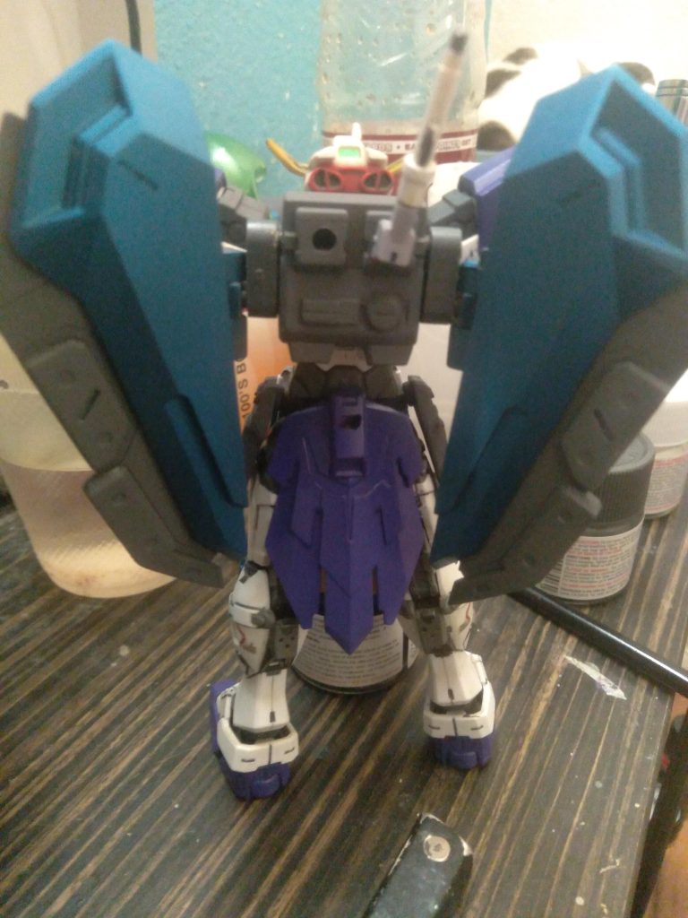 The back skirt was also done in purple.