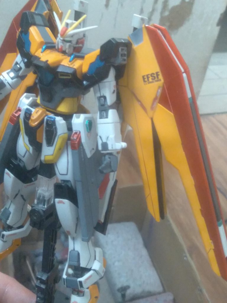 Colors used are all Tamiya: orange, yellow, dark gray, metallic blue, black, silver, clear red