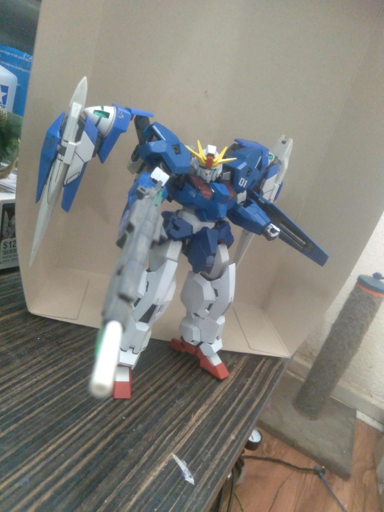 I also added the gn sword blaster to it and it holds it just fine. I did break the barrel on min so I repaired it. I just need to paint it to match.