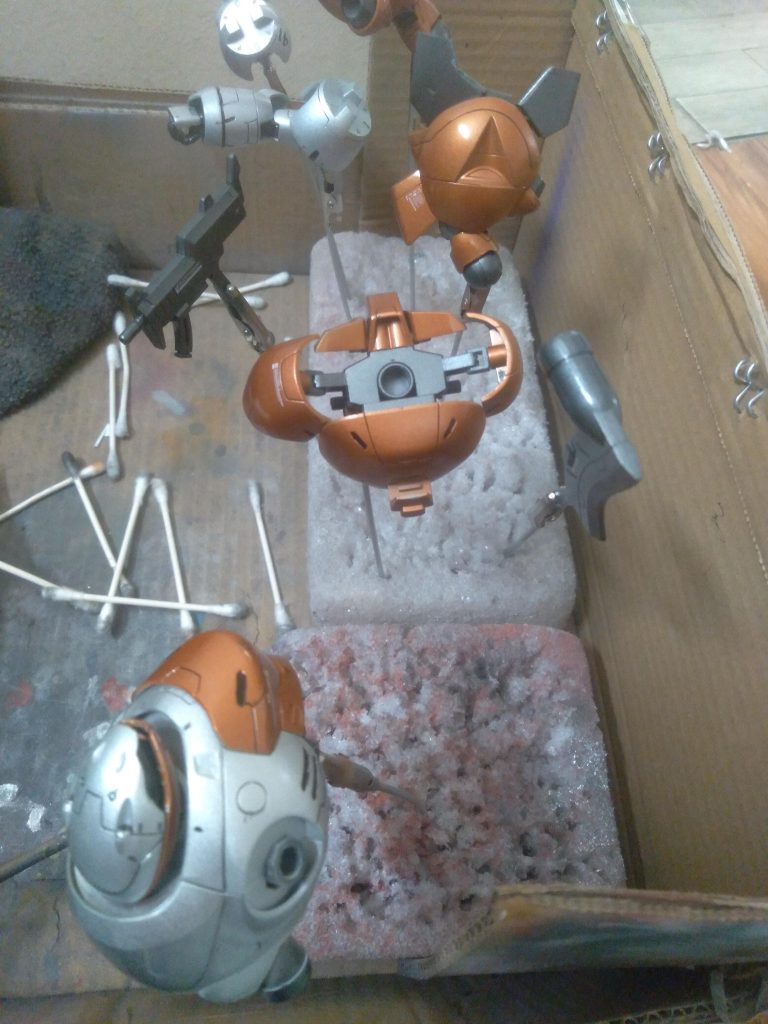 After the gloss topcoat was sprayed