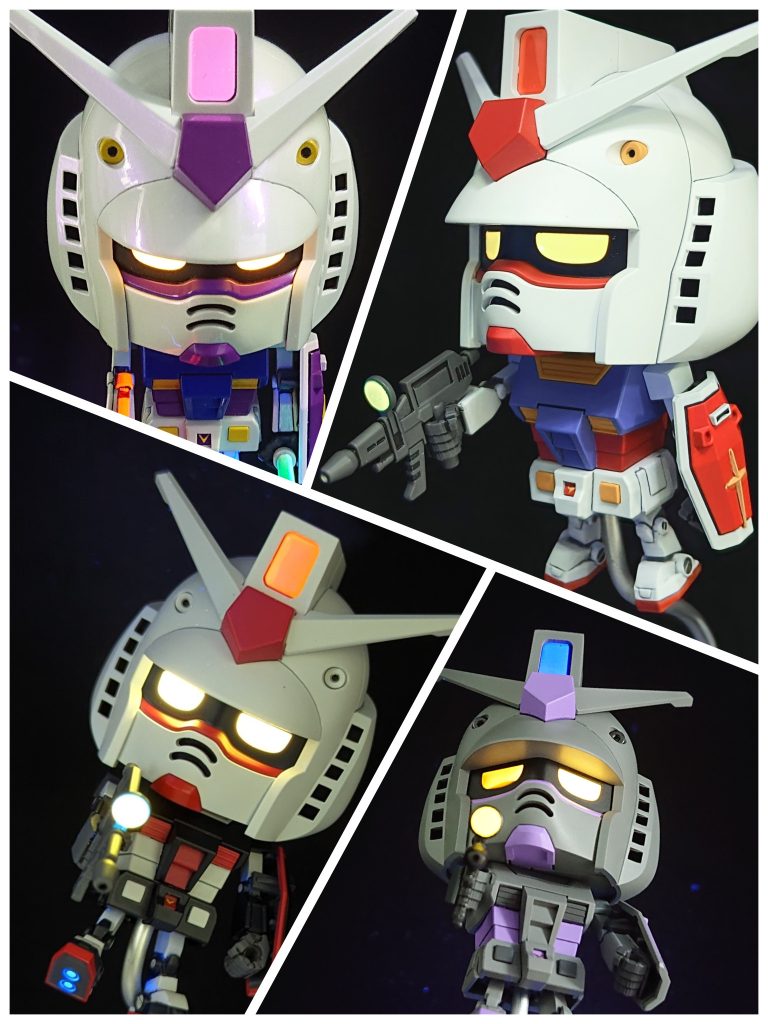 最後に今まで作ったガンプラくん全員集合やっぱり造形は最高に可愛て最高😍まだ作られた事のない方は是非近々発売されるガンプラくんを作って頂きたいのですが、今回仮組制作時に思いっきり首の付け根をねじ切ってしまったので、皆さん作る際は気を付けて下さい😇LIMEX素材の脆さが解消されてればいいのですが‥😅それではまた👋