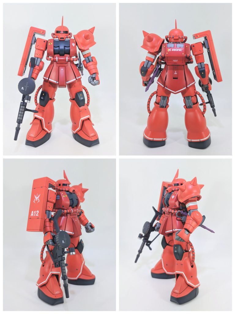 まずはぐるりと4面真っ赤です😅きっとシャアはピンク嫌いだったはず😤だってサザビー赤いじゃんって事で個人的にピンクのシャアザク嫌いなので真赤にしちゃいました🤣