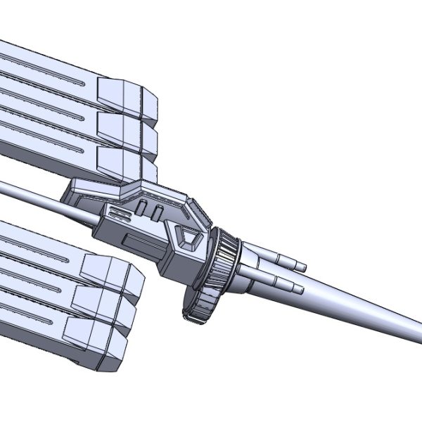 1/100　ベルガ・ダラス製作中。旧キット改造ではない新規分については、3Dモデリングしたものを光造形してレジン成型。旧キットのシェルフノズル可動部を残した構造にしてみましたが、レジンの重みで有効に動かせるかは不明。（3枚目）