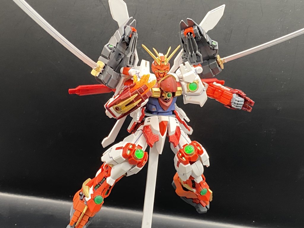 スタビライザーを展開しエネルギーマルチプライヤーを解放して必殺の炸裂!ブレイジングゴッドフィンガー!