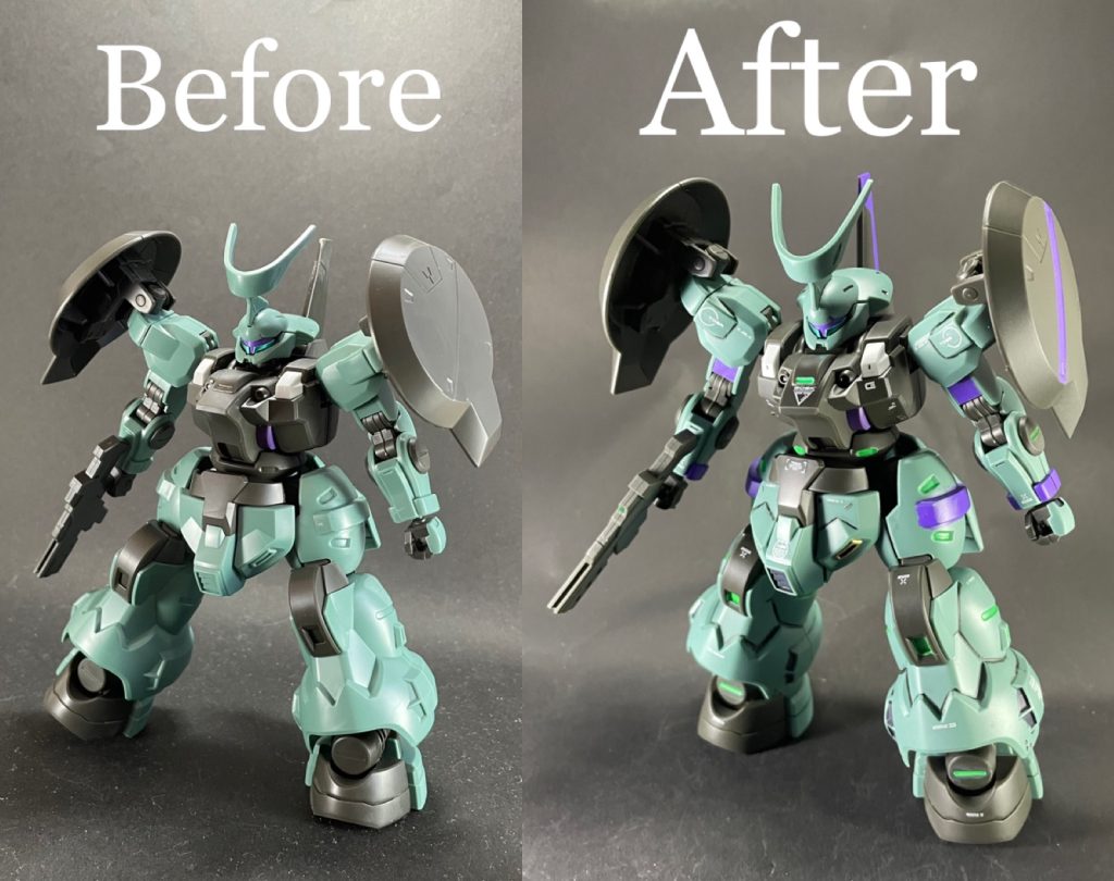 素組みとのビフォーアフター！塗り分けるだけで印象は変わったと思います😆