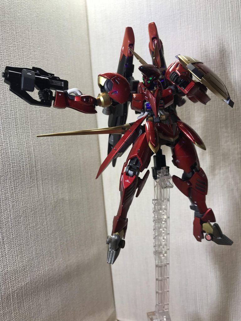 110mm3点バーストマシンガン。銃口をM.S.Gのパイプを取り付けました。