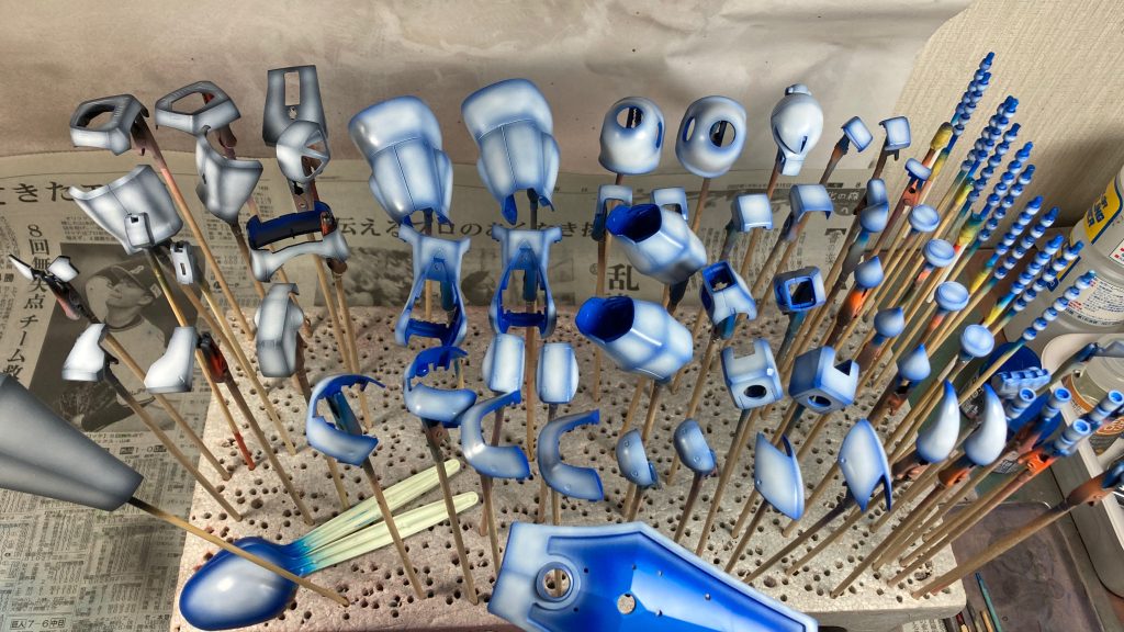 グラデーション後にパールコートを行った状態です