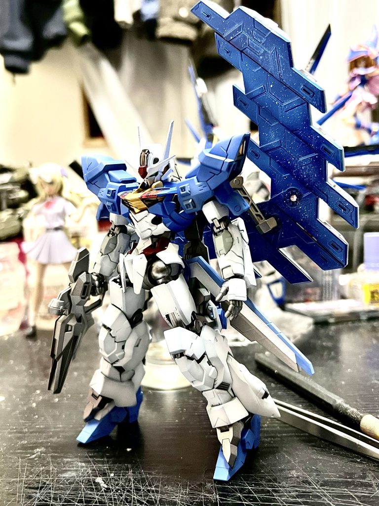 全塗装完了直後。サイコプレートはスパッタリングで仕上げ。この時点で脳汁ヤバかったです。