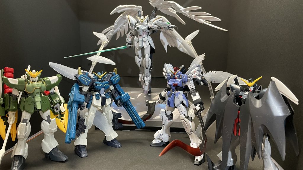エンドレスワルツの5機集合（ウイングゼロは白雪姫にしてますが…）ヘビーアームズ、デスサイズ、ナタクも時間があればリメイクしたいですね！