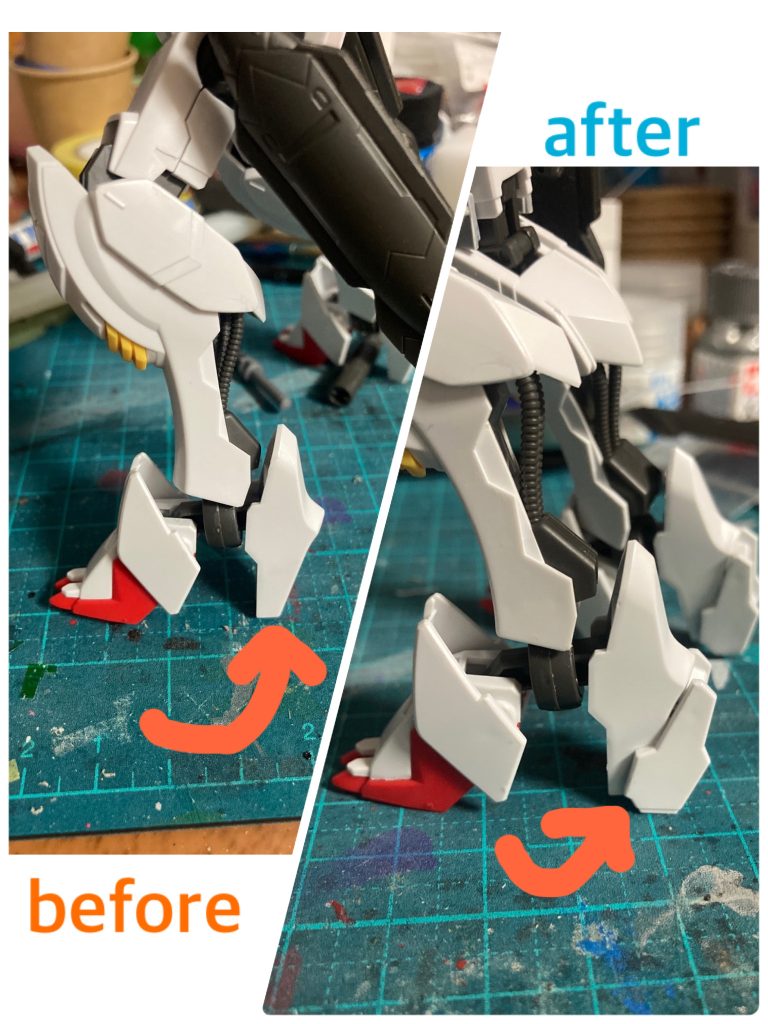 踵が少し心元なかったので、余剰パーツでしっかりさせました。