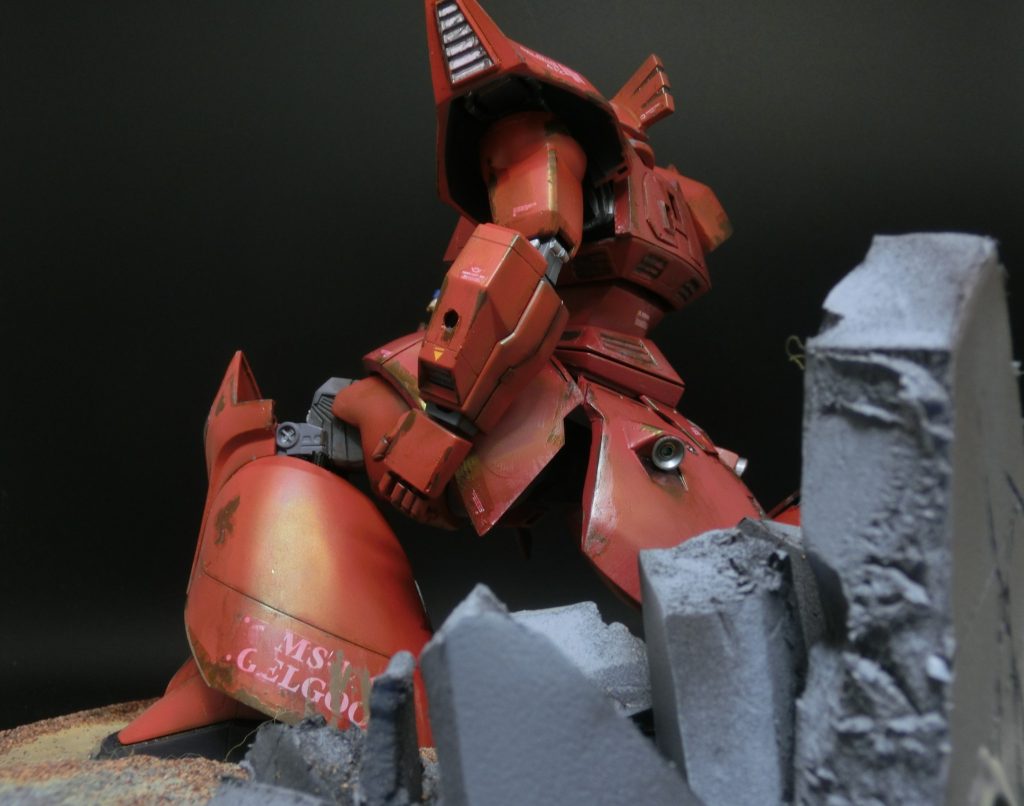 背面からの１ショット。ジオラマは全て１００円ショップで購入して作成しています。