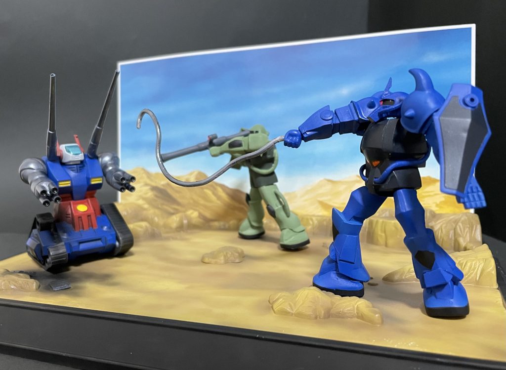 本編を見直してみましたが、このシーンはありませんでしたので、雰囲気重視で作りました(^^)箱のイラストみたいになればいいなぁと。小学生の頃は塗装技術が無かったので、リベンジできたかな♪