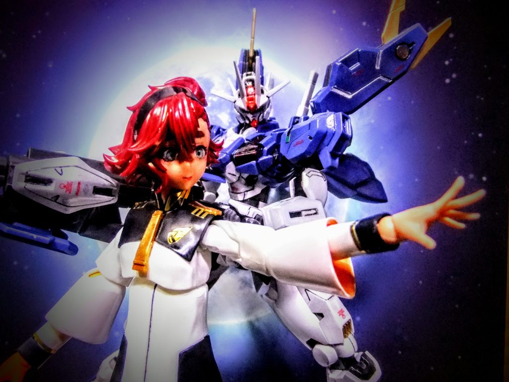 こちらはアイプリントと👄元ぐりぐり改修のスレッタ&エアリアル改修型のコラボレーションです😁