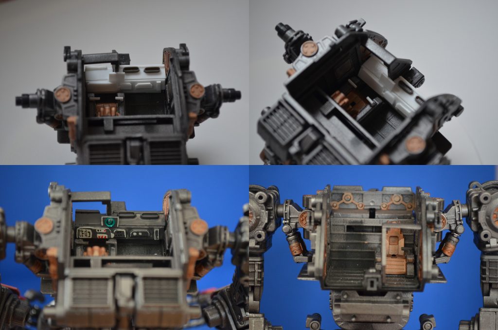 コクピット内も作り、シートにはL字の操縦かんらしきものを追加。ちなみにこのあと、メイン画面が右側であることに気づき、シートの位置を変更しました☆