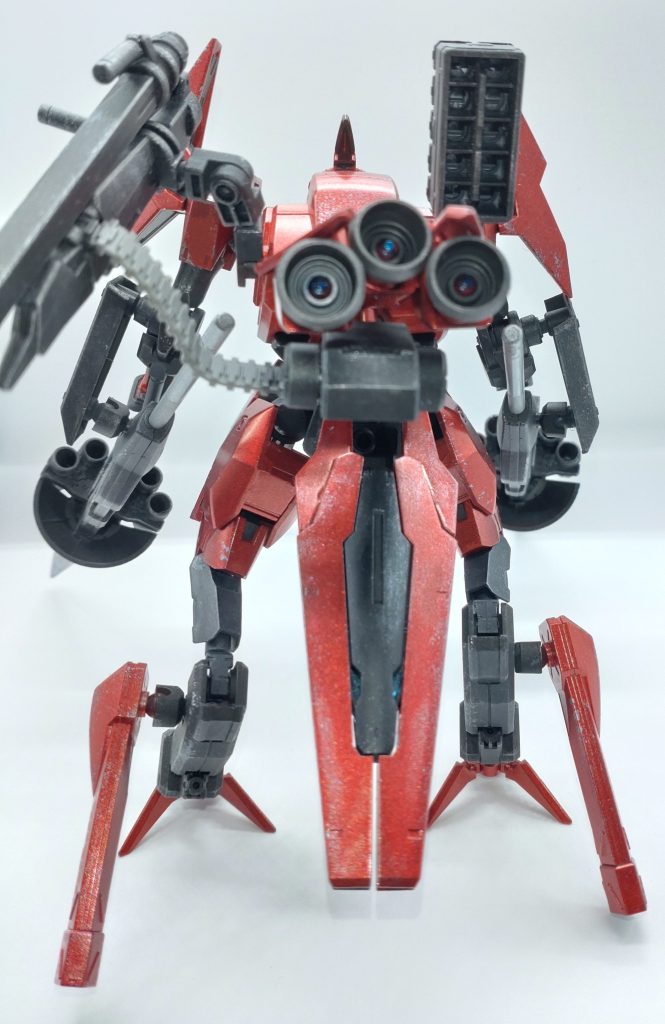 背中上からソーンのブースター、肩キャノンの弾倉を装備。ソーンのキャノンは私には武器に見えなかった（劇中で撃ちました?）ので、腰のブースターに転用しました。