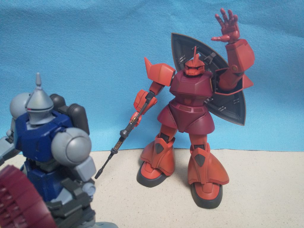 マ・クベ最後の名シーン。シャアー退けー。任せたよ。マ・クベ大佐。なんか違う?