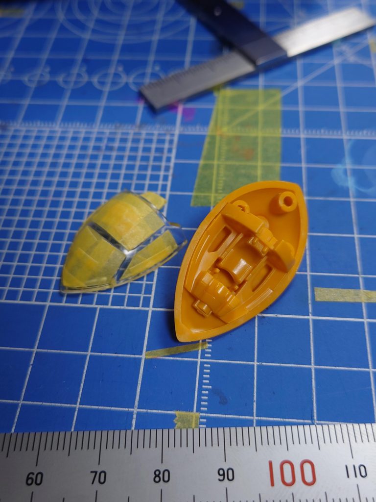 今回塗装で一番気を使ったのが、キャノピーの枠のマスキングでしたね！