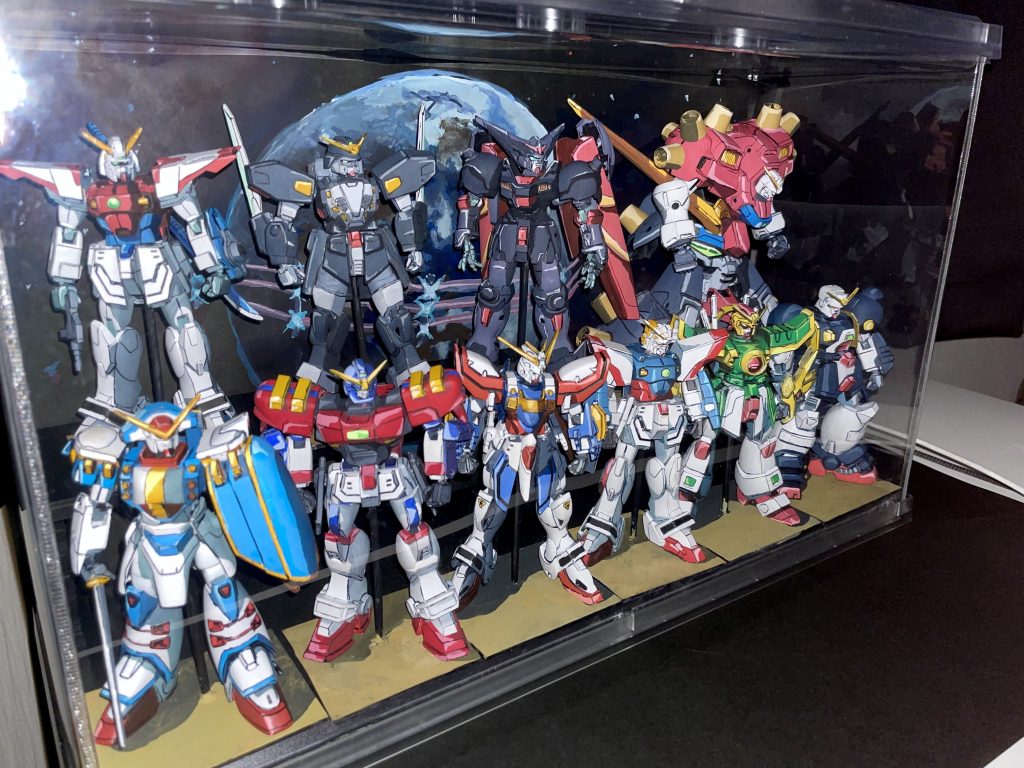 左上から。前のシャッフル同盟は良くペアになる2機ずつが隣り合うようにしてます。