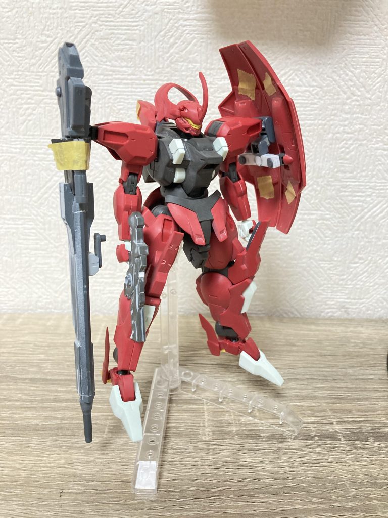 塗装前写真ビームランチャー銃身にしたジンクスⅣのライフルバレルの処理が面倒でした(やたらヒケてるし、合わせ目も面倒な位置にあるし)