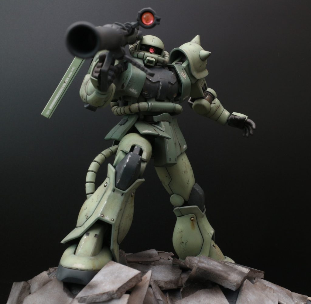 塗装は今回も水性で．よもぎ色がバチっとはまります．