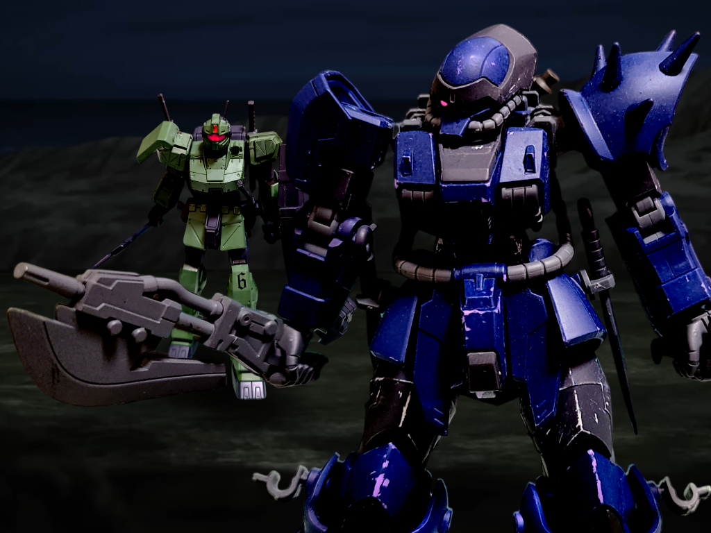 アイレス「おっ!?いたいた!こんばんはジオンの「切り裂き魔」さん、みんな血眼で探してるよーはっはっは!」???(緑の機体…左膝のナンバー…なるほど…複数で来ているのか…)アイレス「あれー?オープン回線のハズなんだがー…まぁいいや」