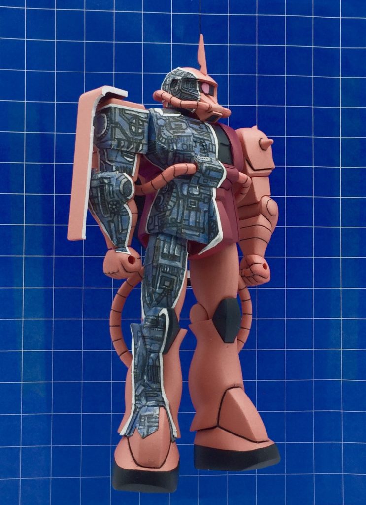 旧キット 1/144 シャア ザク メカニックモデル 風 ガンプラ 塗装済み 完成–2枚目/制作者:kan-o-gunplablog