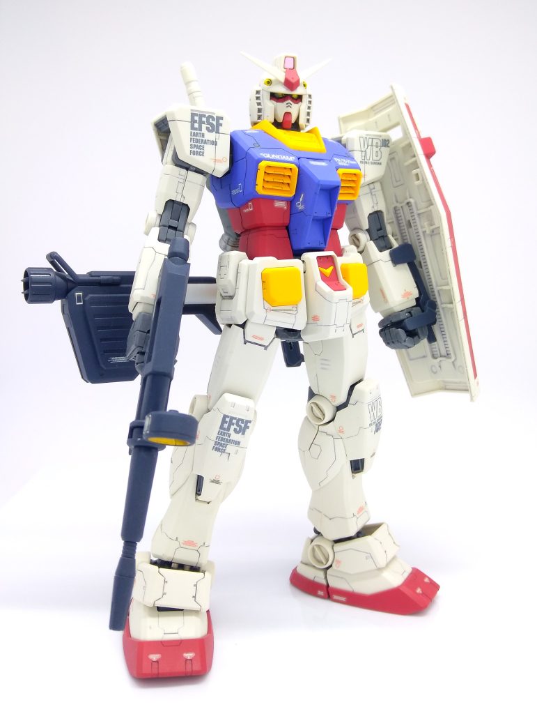 ついでにこちらもお披露目。リアルタイプのはるか前・2009年くらいにつくったMG Ver.OYWです。ツインカメラはクリアーイエロー塗って裏に銀シールを貼ってますがあまりキラリしません( ゚Д゚;)