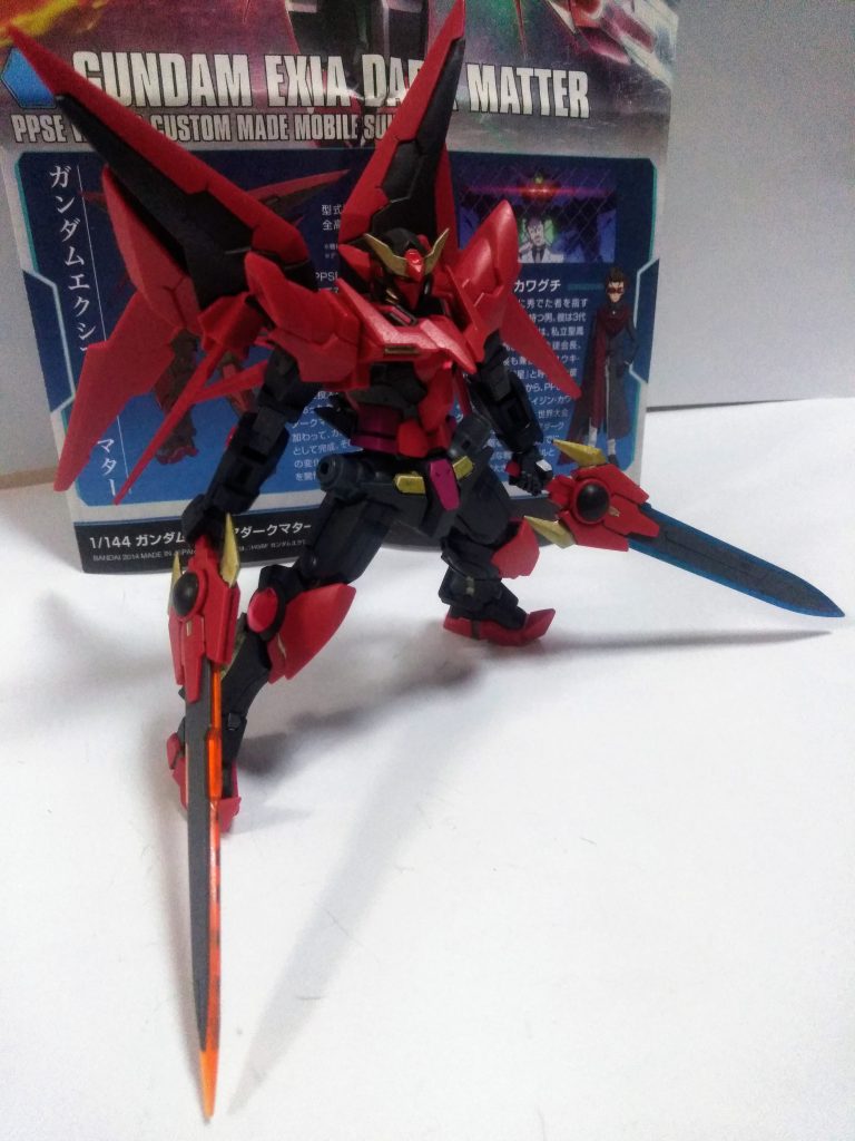 はい。この子も同じ理由で購入した『ガンダムエクシアダークマター』と成ります。ビルド系、名前もやっぱり盛りすぎ案件😥『プロミネンスブレイド&ブライニクルブレイド』