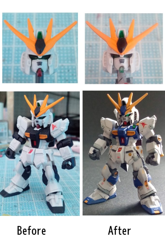 得意の小顔化。顎下カット、厚さ減らす、縦線のモールドを線を書いて追加。小顔化と首の延長によって、大分変ります!