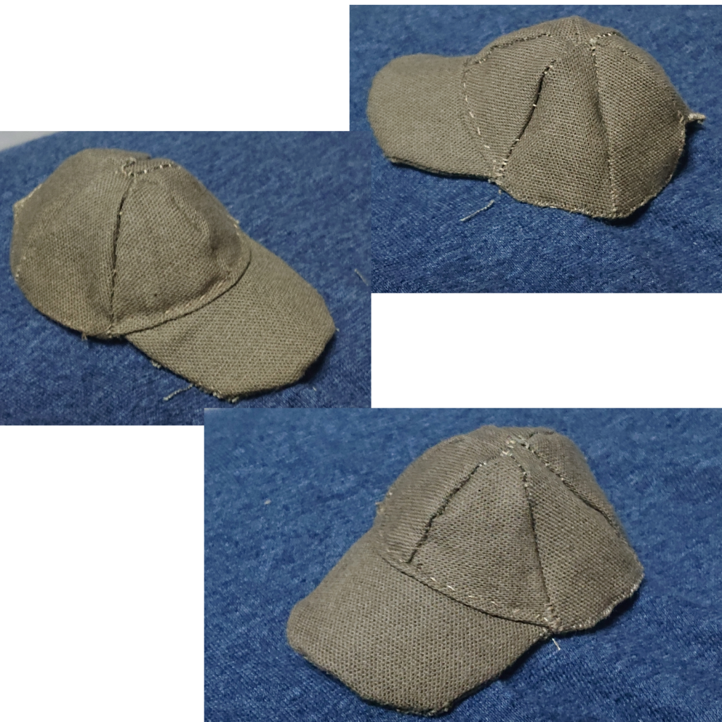 出来上がったそれぞれのパーツを縫い付けたら、帽子の完成!