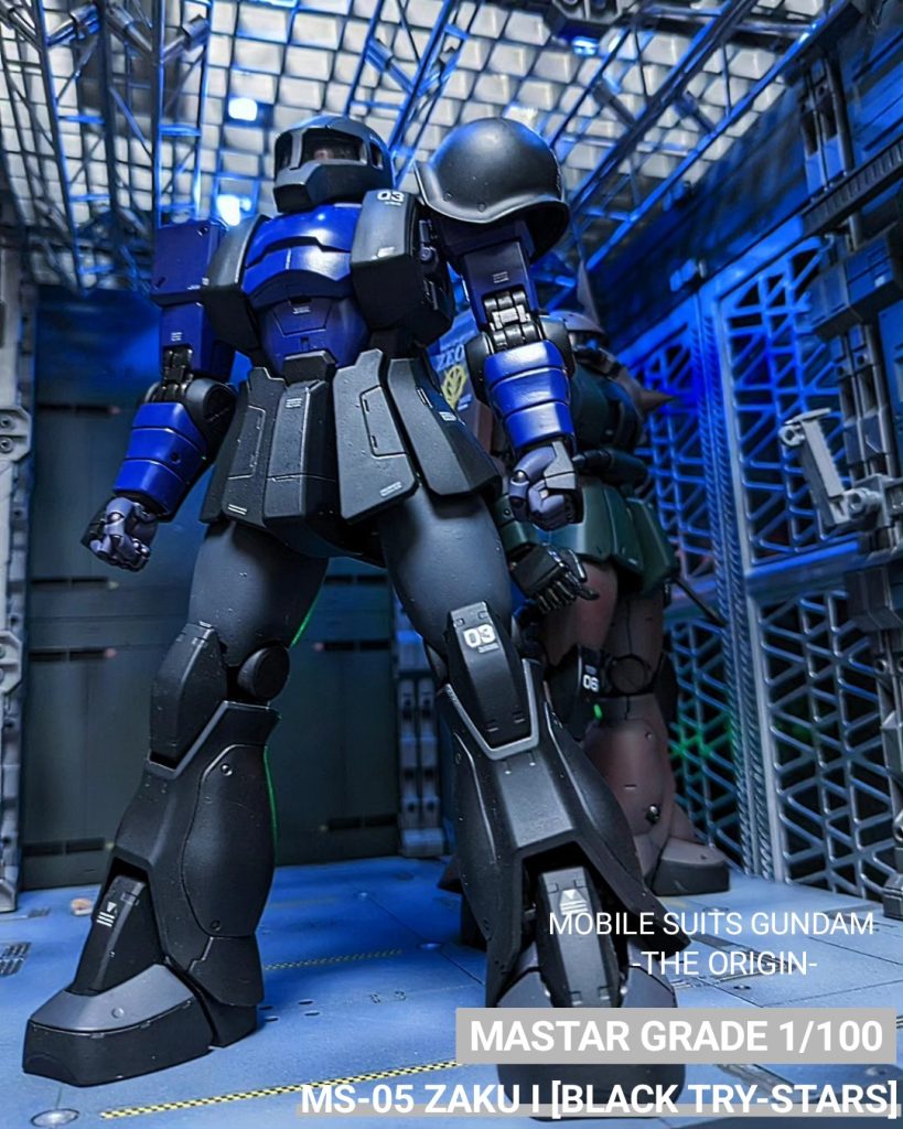 ロゴを入れて。MGオリジン版ザクも発売して欲しいですね!