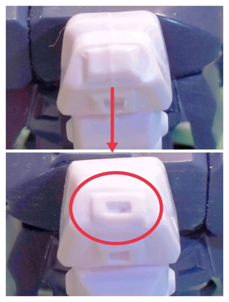 肩の不思議ポイントなぜか下のスラスターは開口されてるのに上のスラスターは…なんだろね??