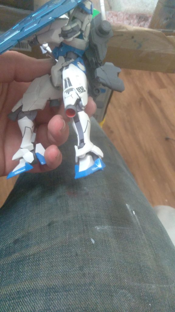 I painted my inside of the thrusters in Mr. Hobby gundam red