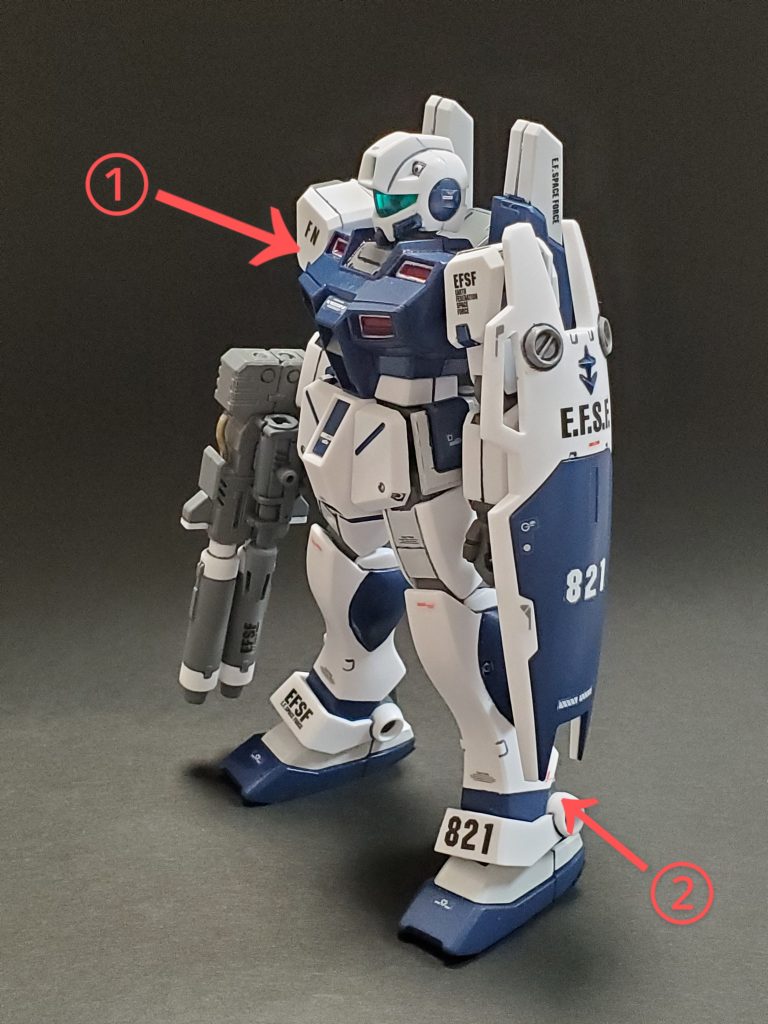 ジムコマンドは何回か制作していますが、肩と足首の可動域の少なさに、いつも う~ん🤔ってなっていました💦そこで今回は無謀にも、これらを可動域アップさせようと思い、ジムコマンド宇宙戦仕様をプチ改造して新規制作しました~🤩今回のチャレンジポイント~✴️①デフォルトでは肩パーツは前後上下しないので旧HGUCガンダムの可動パーツを用いて挑戦👊これの詳細は下記にて❗②足首パーツはふくらはぎ🦵パーツと連結してしまうため、ほとんど動きませんが内部の連結部分をカットして、可動するように改修しました~🤩雲泥の可動域を獲得🎊とても満足しました👍