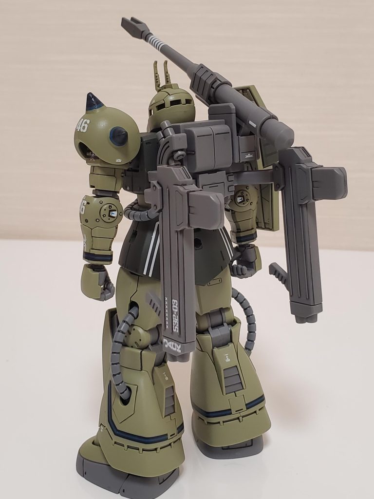 ビッグガン装備連休中の製作に間に合わせる為、少し前からデカール製作を進めていたのですが、この手の作業が苦手な私は失敗の連続。最終的に友人に頼んで作ってもらいました。色味が少しシールと違いますが、ここまでやってくれた友人に感謝です。