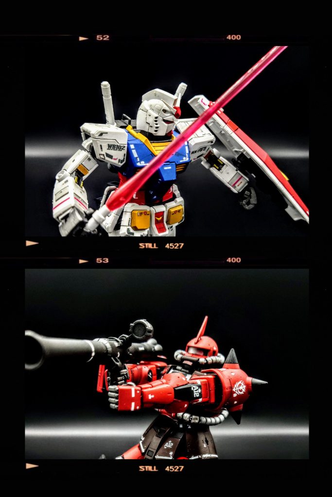 シャアザクさんとはいつまでも良い関係でいてください🌚🤘肩や腰や武装も、ちょっと触るとポロポロとれます😅でもそれを補ってRGのガンダムは１番好みの造形です🌚🌚