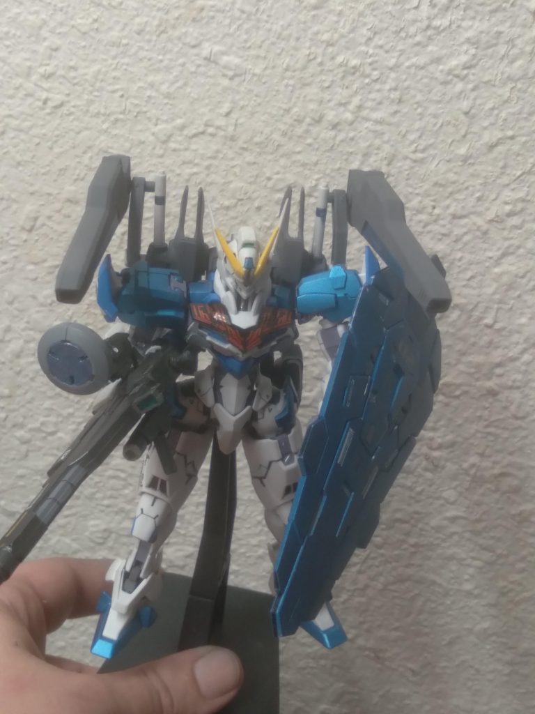 Using holes drilled into the beam saber holders, I am able to use some sub arms to attach the cannons 