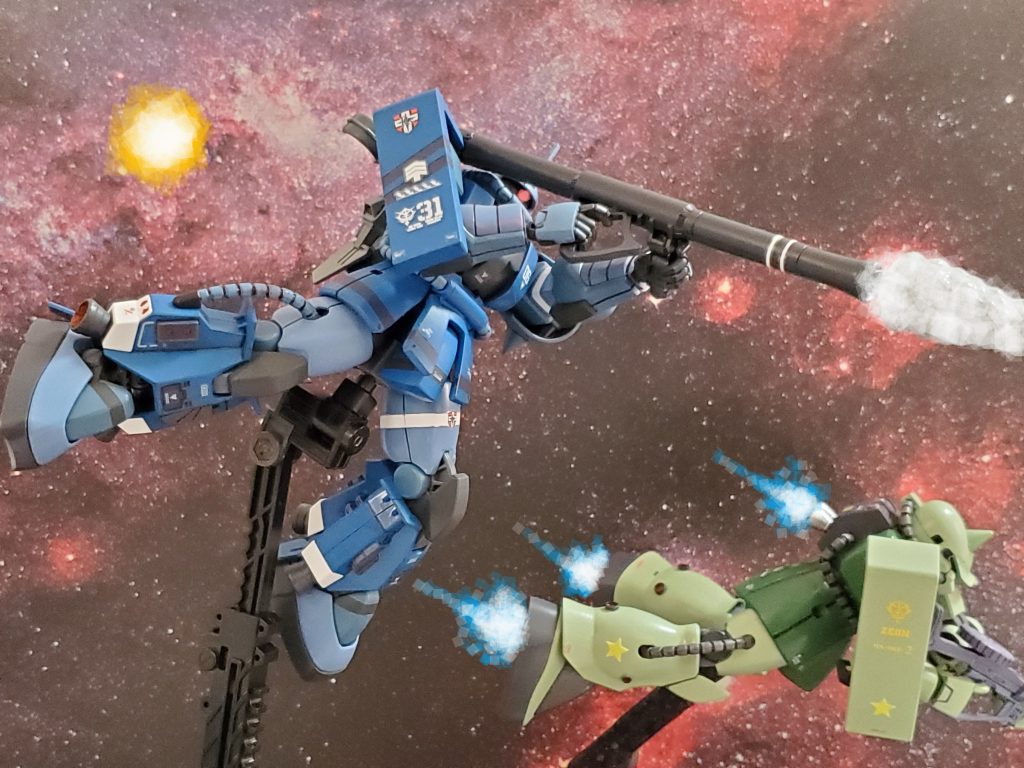 機動性の高いザクIIの性能を存分に発揮するランバ・ラル大尉❗MSを持たない連邦軍には、対抗する術がなかった…😔✨