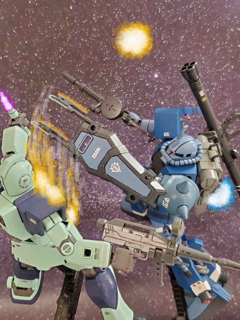 『クローモード』の斬撃により連邦軍MSを撃破💥『ツインアックス🪓』は格闘戦を好むランバ・ラルとは相性が良いようだ😌✨