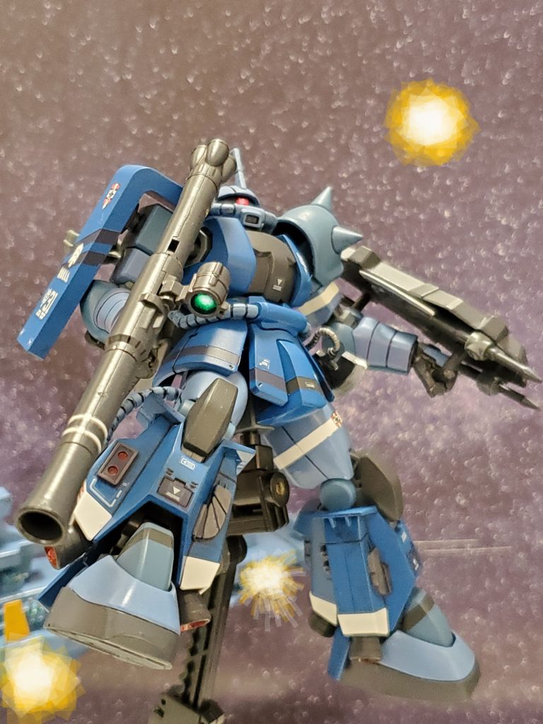 MS部隊を失った戦艦はなす術なく轟沈🚢✨ランバ・ラル隊は初のMS戦に勝利したのであった❕しかし、勝利の美酒に酔いしれるのも束の間、ガルマ・ザビ大佐が木馬🎠の前に散ったとの訃報が伝わる…😢そしてランバ・ラル隊は、ドズル中将よりガルマ・ザビ仇討ちの任務を受け、地上用最新鋭MS YMS-07『グフ』を受領し地球に降下する事となるのであった……💫以上、私の妄想イメージによる地球降下前のランバ・ラル隊の、そしてその時のランバ・ラル搭乗機『高機動型ザクII』の活躍でした~😊🎶