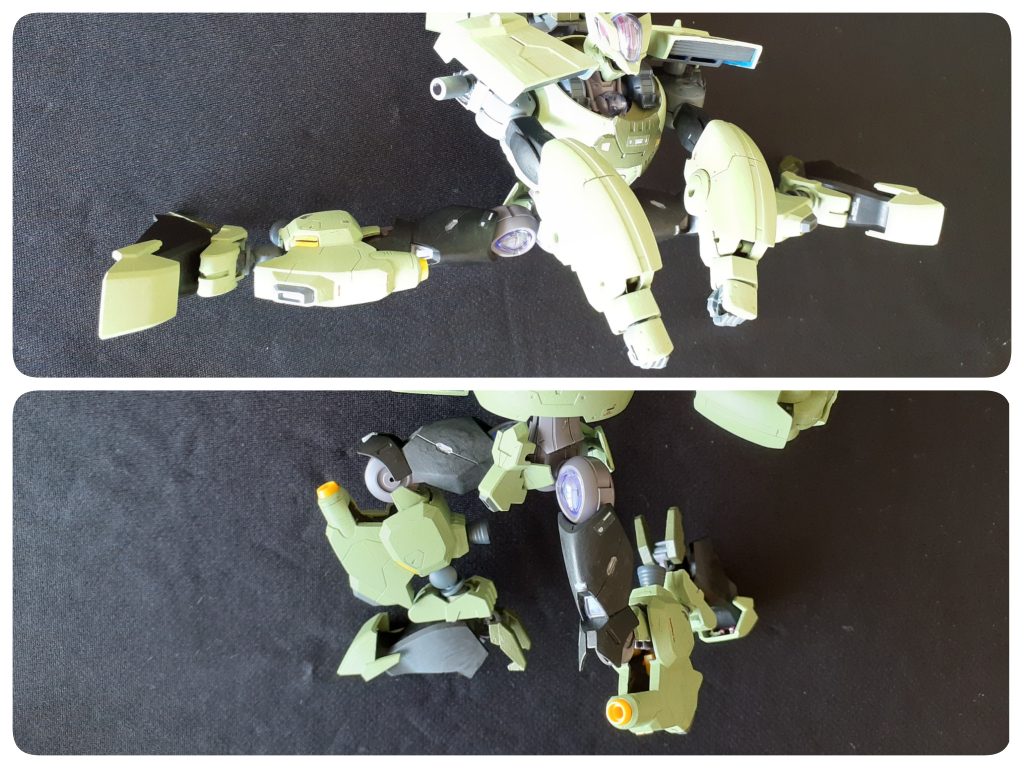 元キットの優秀な可動域は殺さず。開脚も膝立ちも余裕です。