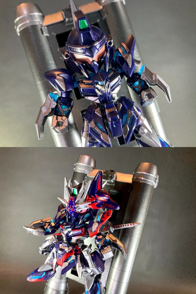 忍者特有の大凧文化は、江戸時代中期に大凧を用いて尾張国名古屋城の金の鯱を盗んだという柿木金助の伝説を皮切りに、江戸時代以降の創作作品上で忍者集団の奇術の一つとして好んで描写されたもので、実在の忍びが飛行に用いたという事は無く空想上の産物ではありますが、古来より軍事用の狼煙代わりや攪乱・陽動に用いられた凧上げ技術は諜報工作を担った忍びとの親和性が高く、広く一般的にイメージ定着したものと考えられます。信長エピオン率いるダークマスク忍軍がパイレーツワールドの至宝・ハロを狙ってベンジャミン船長らを襲撃する、という脚本展開において、凧で来た!という深い忍者理解に満ち溢れた細かな描写には個人的に大変感銘を受け、今回リスペクト再現させて頂きました。以上、閲覧頂きありがとうございました。