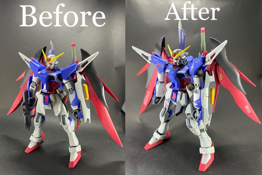 素組みとのビフォーアフター！今回はMGなので、あまり手を加えていません！