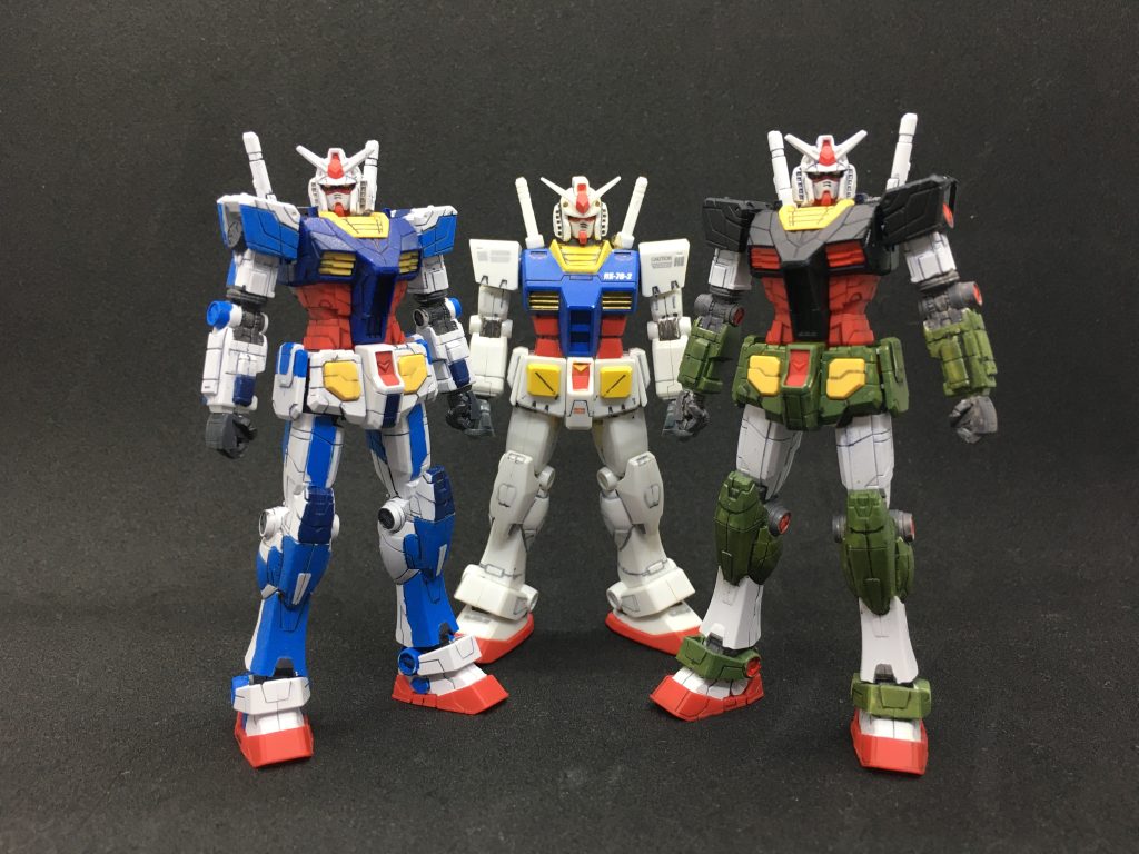 過去作のビルドリアルverとスピードグレードコレクションと共に。もう入場特典の配布は終わってしまったとのことですが、この小サイズにハイディテールを投影できていてエントリーグレード顔負けの色分け(関節部グレーなど除く)が出来ているのは感嘆するばかりです。