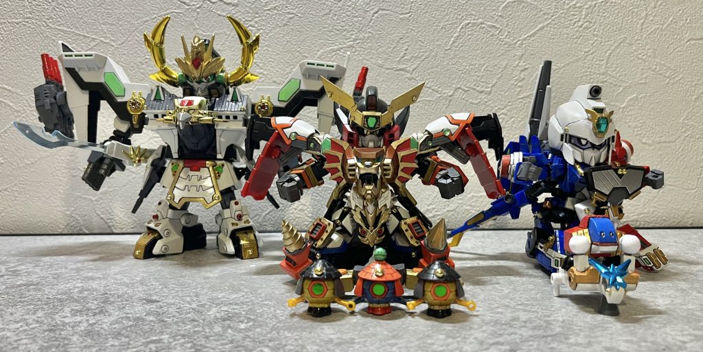 一体作製中の仲間がうつっていますが、今後も鉄機勇者軍団を作る予定です。ご覧いただきありがとうございました。