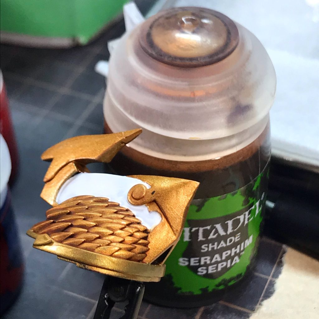 ゴールドの墨入れにはセラフィムセピア（黄金のたれ）