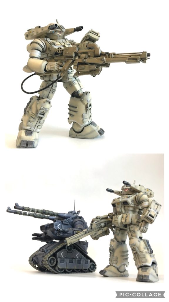 最後にガンタンクとのツーショットです。色々なミリタリー要素を盛り込んでみましたが如何でしたでしょうか?最後までご覧頂き有難うございました。