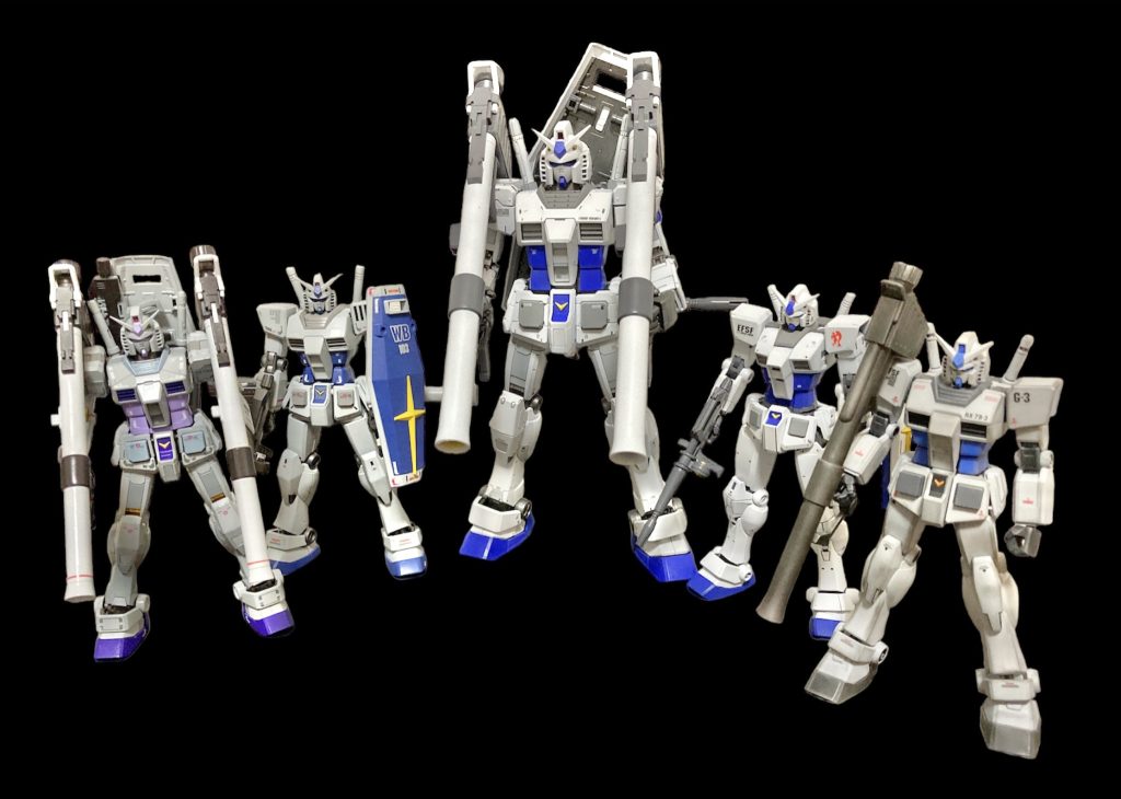 EG.HG.RG.MGと一通りG-3にしてます。G-3のシンプルなカラーリングも好きです。色も全部変えて遊んでます。